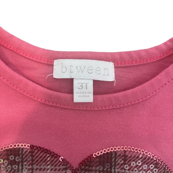 Btween Girl’s Pink and Brown Heart Top w/ Plaid pants Matching Set. Size: 3T. - Picture 3 of 6